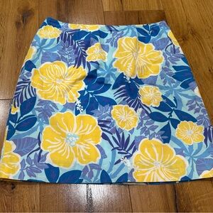 Lilly Pulitzer A-Line Skirt - Blue and Yellow Floral 4